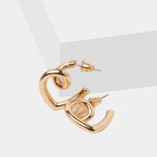 Aretes semiaros en espiral dorado