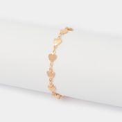 Pulsera de corazones, dorada