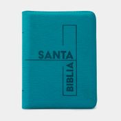 Biblia reina Valera 1960: azul jade canto blanco qr