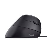 Mouse ergonómico vertical Trust Bayo alámbrico, negro