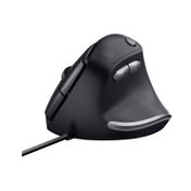 Mouse ergonómico vertical Trust Bayo alámbrico, negro