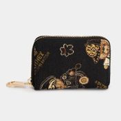 Tarjetero Henney Bear con cremallera, negro