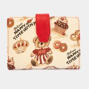 Portadocumentos Henney Bear con broche de seguridad, beige con rojo