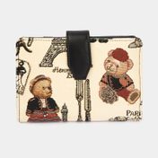 Portadocumentos Henney Bear diseño osos beige con negro