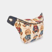 Bolso crossbody Henney Bear con cadena removible, beige y azul
