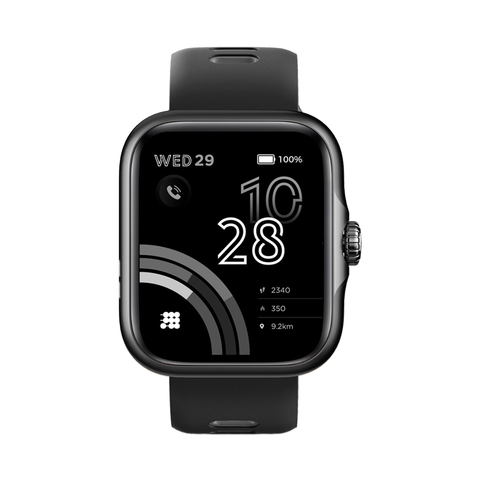 Smartwatch Cubitt Viva Pro de tablero cuadrado, negro