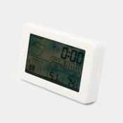 Reloj digital de mesa con calendario, blanco