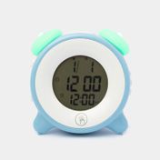 Reloj digital de mesa con luz led, azul con blanco