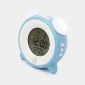 Reloj digital de mesa con luz led, azul con blanco