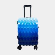 Maleta de viaje con ruedas de 24" con diseño de rombos degradé, azul