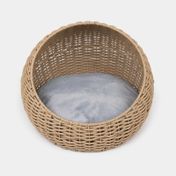 Cama ovalada para mascotas 33 x 45 x 43 cm, beige