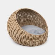 Cama ovalada para mascotas 33 x 45 x 43 cm, beige