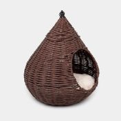 Cama para mascota de 60 x 43 x 43 cm con argolla, café