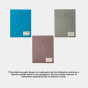 Sobre plástico A4 con botón y bolsillo x 3, surtido