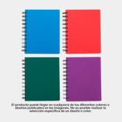 Cuaderno cuadriculado A6, 4 materias, 140 hojas, tapa plástica (surtido)