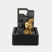 Fuente decorativa de 25.5 x 17.5 cm diseño de Buda con 3 vasijas