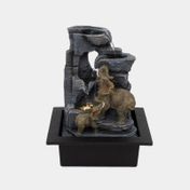 Fuente decorativa de 32 x 25 cm diseño de elefantes con rocas y luz