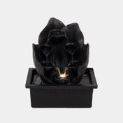 Fuente decorativa de 22 x 18.5 cm diseño de flor con 5 vasijas y luz