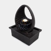Fuente decorativa de 23 x 18.5 cm diseño de aro con ondas y luz