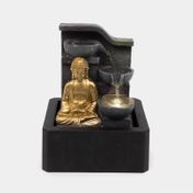 Fuente decorativa de 26 x 20 cm diseño de Buda con 3 vasijas y luz