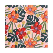 Kit para pintar con guía de dibujo de 50 x 50 cm diseño flores