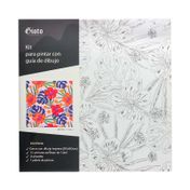 Kit para pintar con guía de dibujo de 50 x 50 cm diseño flores