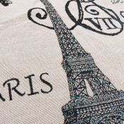 Cojín de 45 x 45 cm, con diseño torre Eiffel