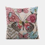 Cojín de 45 x 45 cm mariposa con flores