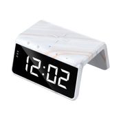 Reloj despertador con cargador inalámbrico Havit, blanco