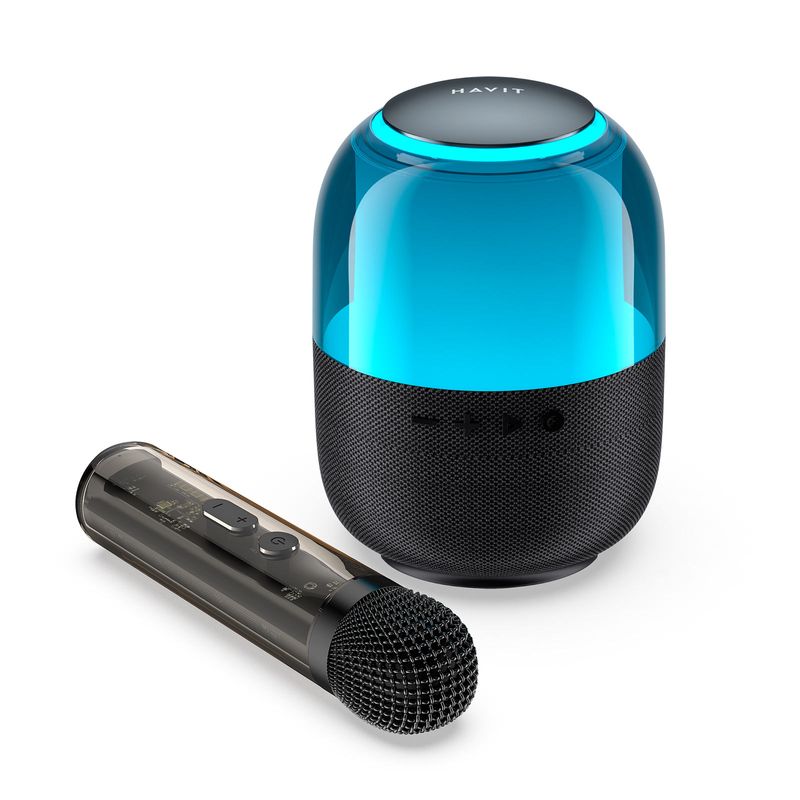 The Voice Karaoke Portatile Con Microfono - Bluetooth, Luci LED, 4W, Batteria Ricaricabile, Rosso/Nero - Foto 4
