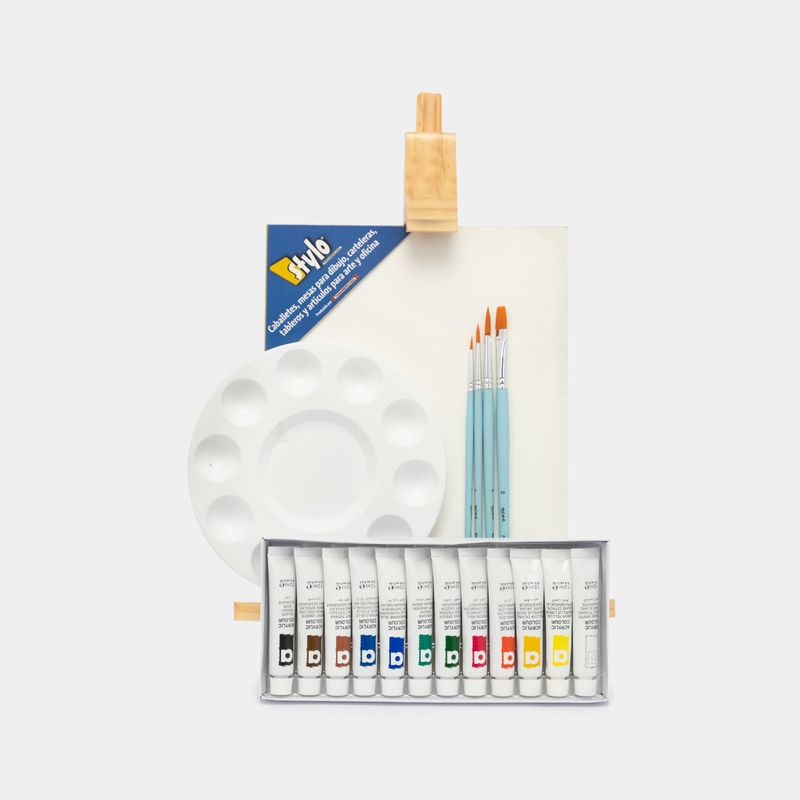 kit-de-caballete-de-30-cm-acrilicos-pinceles-paleta-604998