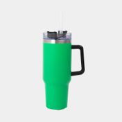 Termo de 1200 ml en acero inoxidable con pitillo, verde