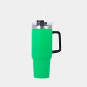 Termo de 1200 ml en acero inoxidable con pitillo, verde