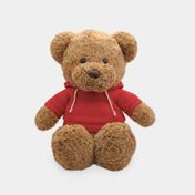 Peluche de 60 cm oso café con buzo rojo