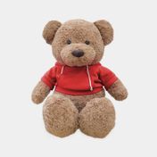 Peluche de 90 cm oso café con buzo rojo