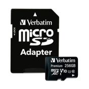Memoria micro SD de 256 GB Class 10 + adaptador Verbatim