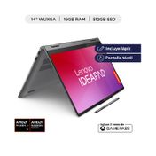 Convertible Lenovo Ideapad 5 14AHP9, 14", AMD Ryzen 7, RAM 16 GB, 512 GB SSD, Windows 11, gris