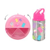 Portacomidas de 4.5 x 15 cm con botella rosado
