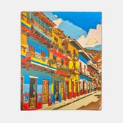 Kit de pinta por números pueblito colombiano