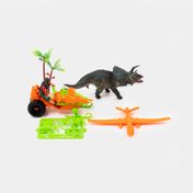 Set de dinosaurio con cuatrimoto y accesorios