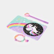 Set libreta con bolígrafo y stickers unicornio
