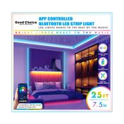 Cinta de luz led multicolor x 7.5 metros con control por app