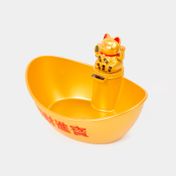 Tazón decorativo de 14.5 cm con gato de la fortuna