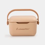 Nevera portátil de 5.7 litros beige con manija, chasefire