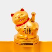 Tazón decorativo con gato de la fortuna inclinado