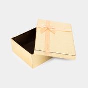 Caja de regalo de 6.7 x 23 cm dorada con moño