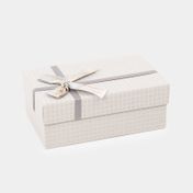 Caja de regalo de 7.3 x 19 cm gris con moño