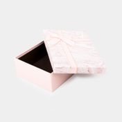 Caja de regalo de 9.4 x 29 cm rosada con moño