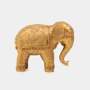 Figura de 17.4 cm elefante con manta dorado