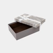 Caja de regalo de 9.5 x 29 cm gris con moño